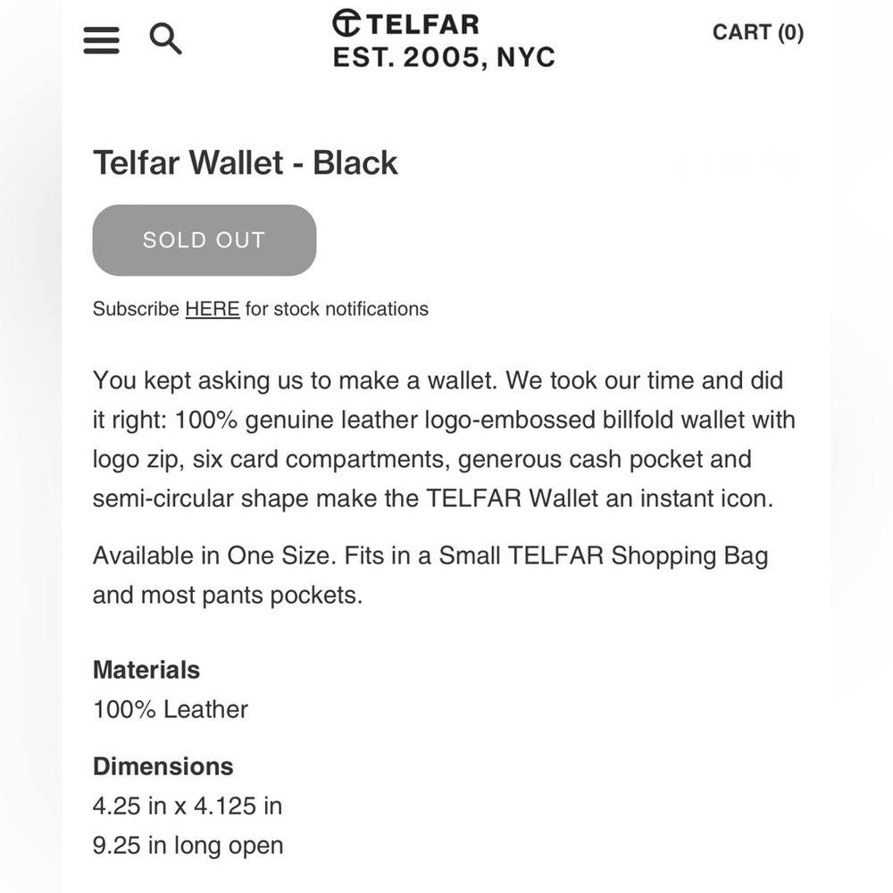 *SOLD* NWT Telfar Wallet - Picture 8 of 8